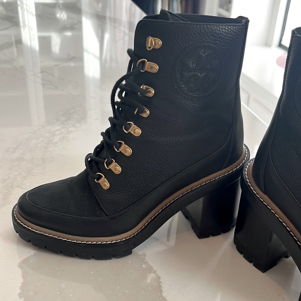 Like new Tory Burch boots. Leather, combat style boots. Designer, new season